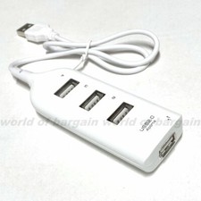 USB 2.0 PORT HUB 4-Port Plug Play Splitter Cable Wire Extension Plug Charger