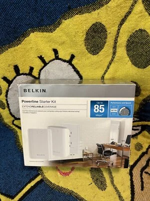 Belkin Powerline Starter kit Network Adapter F5D4073 Transmitter Receiver 85mbps - image 1 of 4