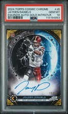 JAYDEN DANIELS 2024 Topps Chrome Cosmic Equinox GOLD REFRACTOR AUTO /50 PSA 10