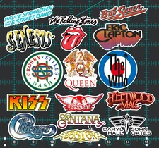 15 Classic 70s Rock Band Sticker Pack - Clear, Holographic, or White - Kiss