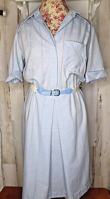 Kenny Classics 70's Light Blue Shirt / Shift Style Medium Women's Dress 