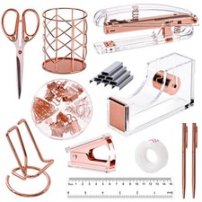 EOOUT Rose Gold Desk Accessories, Office Supplies and Accessories