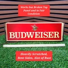 (Vintage) Budweiser Beer Sign BROKE FOR PARTS (Broken Panel Top) SCRATCHES/RUST