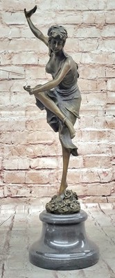 SIGNED CL.JR.COLINET, bronze statue art deco girl sculpture ''Oriental Dancer''