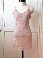 Alice + Olivia Nelle Crystal Embellished Mini Dress Almond Blush Pink Size 8
