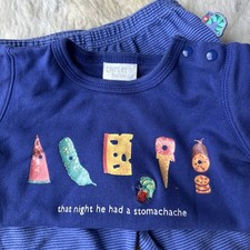 6-9 Mon Carters Eric Carle Very Hungry Caterpillar Blue One piece Pants 2002