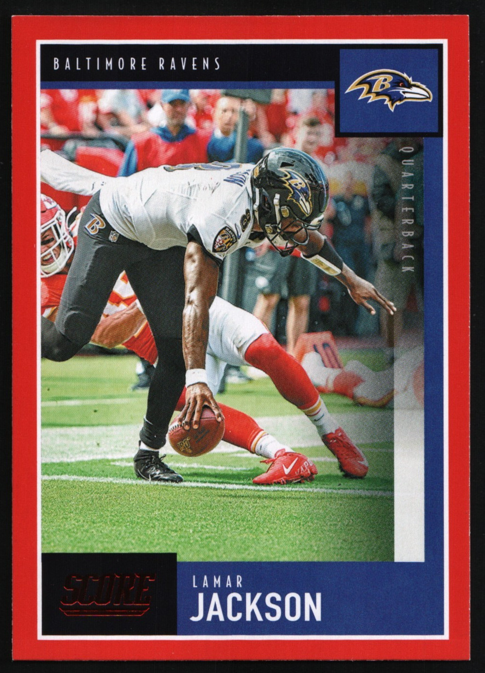 2020 Panini Score Football Red Parallel #44 Lamar Jackson Ravens R1H:128