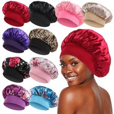 10 Pcs Bonnet, Superior Satin Bonnet with Elastic Wide Band, Silk Hair Bonnet...