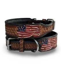 Dog Cat Puppy Leather Collar Genuine Leather Western Carved Embossed Tooled Soft