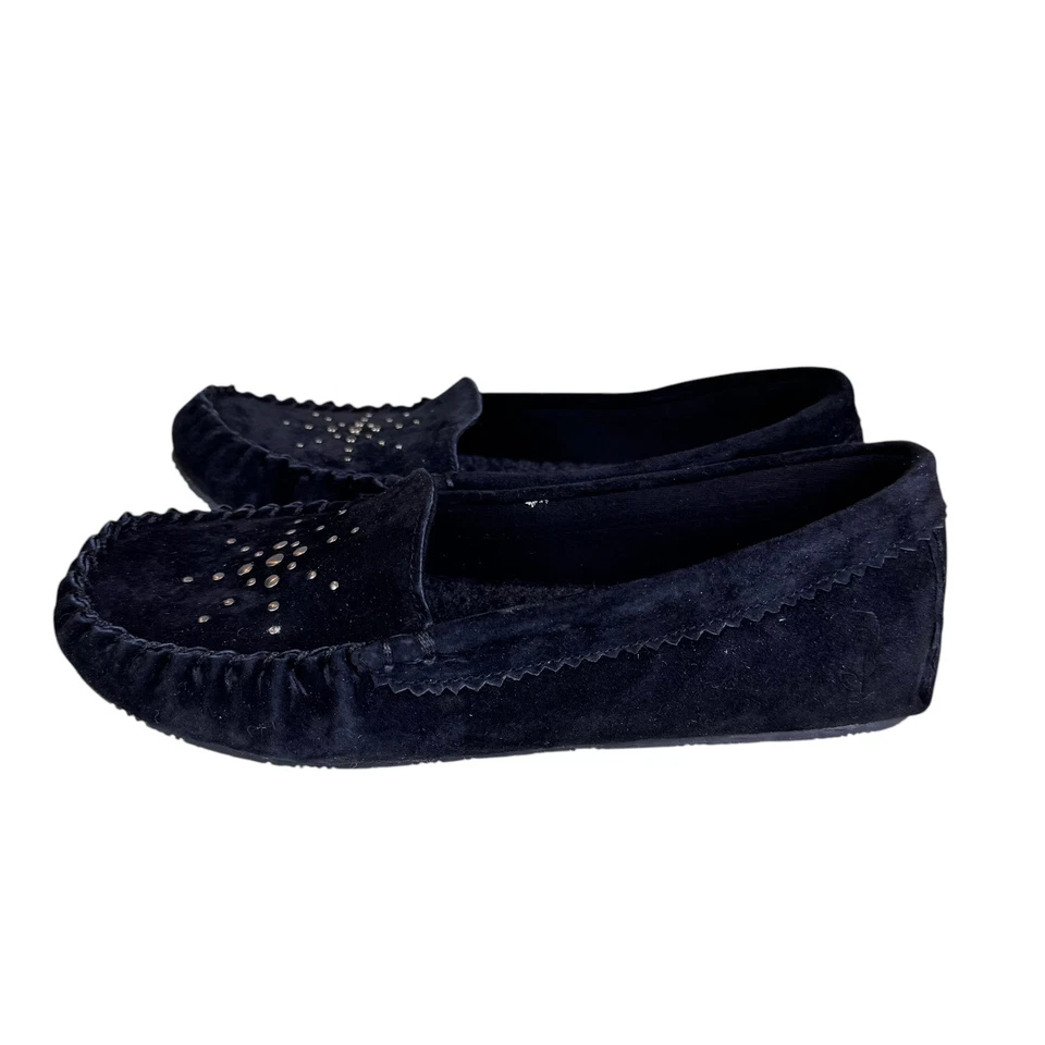 Zapatilla mocasín Daniel verde para mujer talla 6 Nikki negra gamuza forrada de vellón nueva Foto 3 de 4