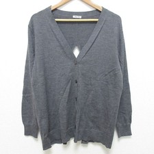 Miu Miu Women's V-Neck Cardigan Gray Size 42 Pre-Owned