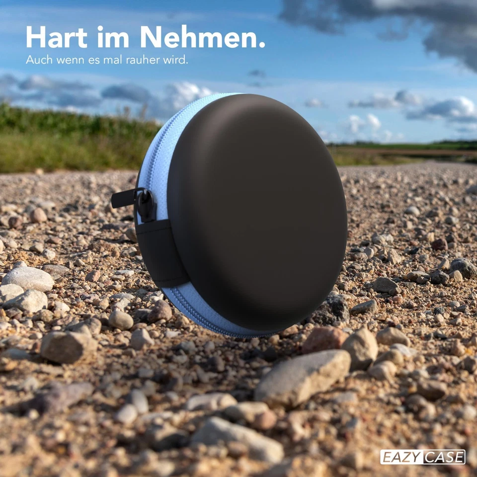 Schutzhülle für Kopfhörer Tasche Case Aufbewahrungstasche mit Netzfach Box Rund - Bild 4 von 4