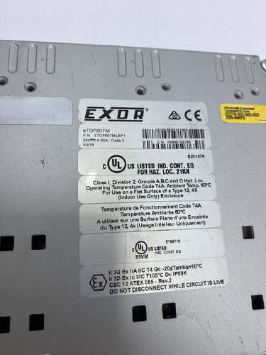 EXOR eTOP607M , P/N: ETOP607MU5P1 Hmi Touch control Panel - Picture 2 of 8