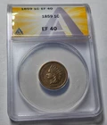 1859 INDIAN HEAD 1c Small Cent Penny Coin ~ ANACS Cert XF/EF40 ~ One Year Type ~