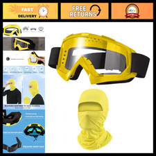 Dirt Bike Goggles with Balaclava - UV Protection, ATV Motocross Eyewear