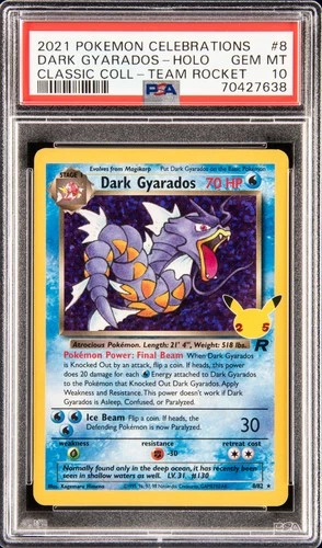 2021 POKEMON CELEBRATIONS CLASSIC COLL #8 DARK GYARADOS-HOLO PSA 10