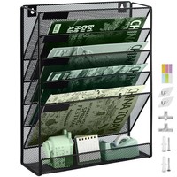 Zeitschriftenhalter Wand HäNgeorganizer AblagefäCher A4 Metall 6 FäCher