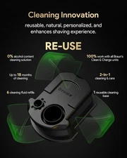 Reusable Cleaning Cartridge with 6 Pack Refill 0.1 Fl Oz