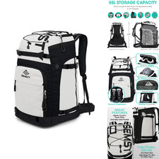 Semsty Ski Boot Bag 55L Waterproof Ski Boots Travel Backpack For Boots Helmet