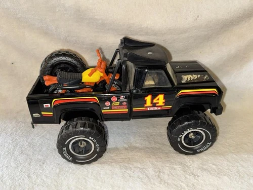 Tonka Off-Road Racer w/Spoiler 2964 Steel Truck & Motorcycle W/ Spare Tire