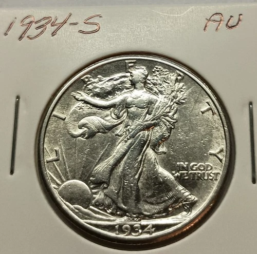 1934-S Walking Liberty half dollar AU