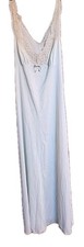 Vintage Vanity Fair Lingerie Lace Night Gown Nylon Size S Made In USA Light Blue