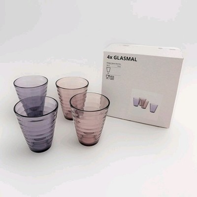 IKEA GLASMAL 11 oz Drinking Glasses Set Of 4 Mixed Colors 005.414.61 New |  eBay