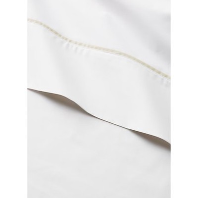 New Ralph Lauren Organic Cotton Percale Palmer Twin Flat Sheet White/Sand Dune