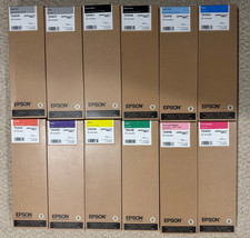 Lot Of 12 Epson UltraChrome PRO12 Ink Cartridges Sealed OEM 700ml Each