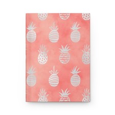 Pineapple Patterned Hardcover Journal, Tropical Notebook, Summer Diary, ... 