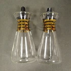 Vintage Pyrex MCM Gold Band Salt & Pepper Shakers