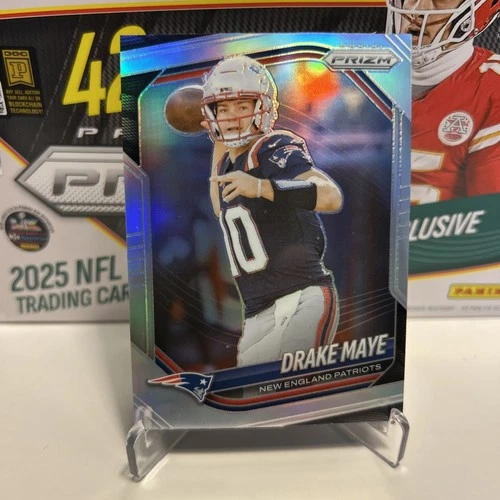 Drake Maye 2025 Panini Prizm #165 SP Silver HOLO Prizm 🔥💎MNT! Patriots