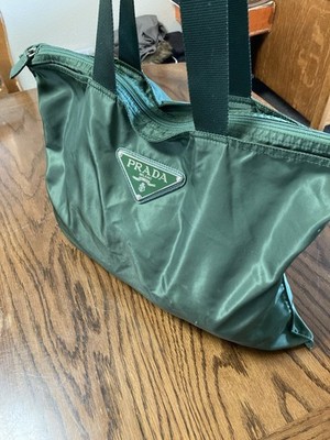Prada Womens Nylon Shopping Bag Tote Forest Green Pre Owned | eBay