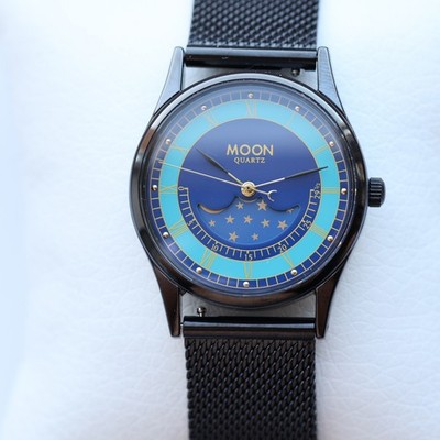 Quartz watch with Real Moon Phases Calendar, Moon unisex | Soviet Lunar