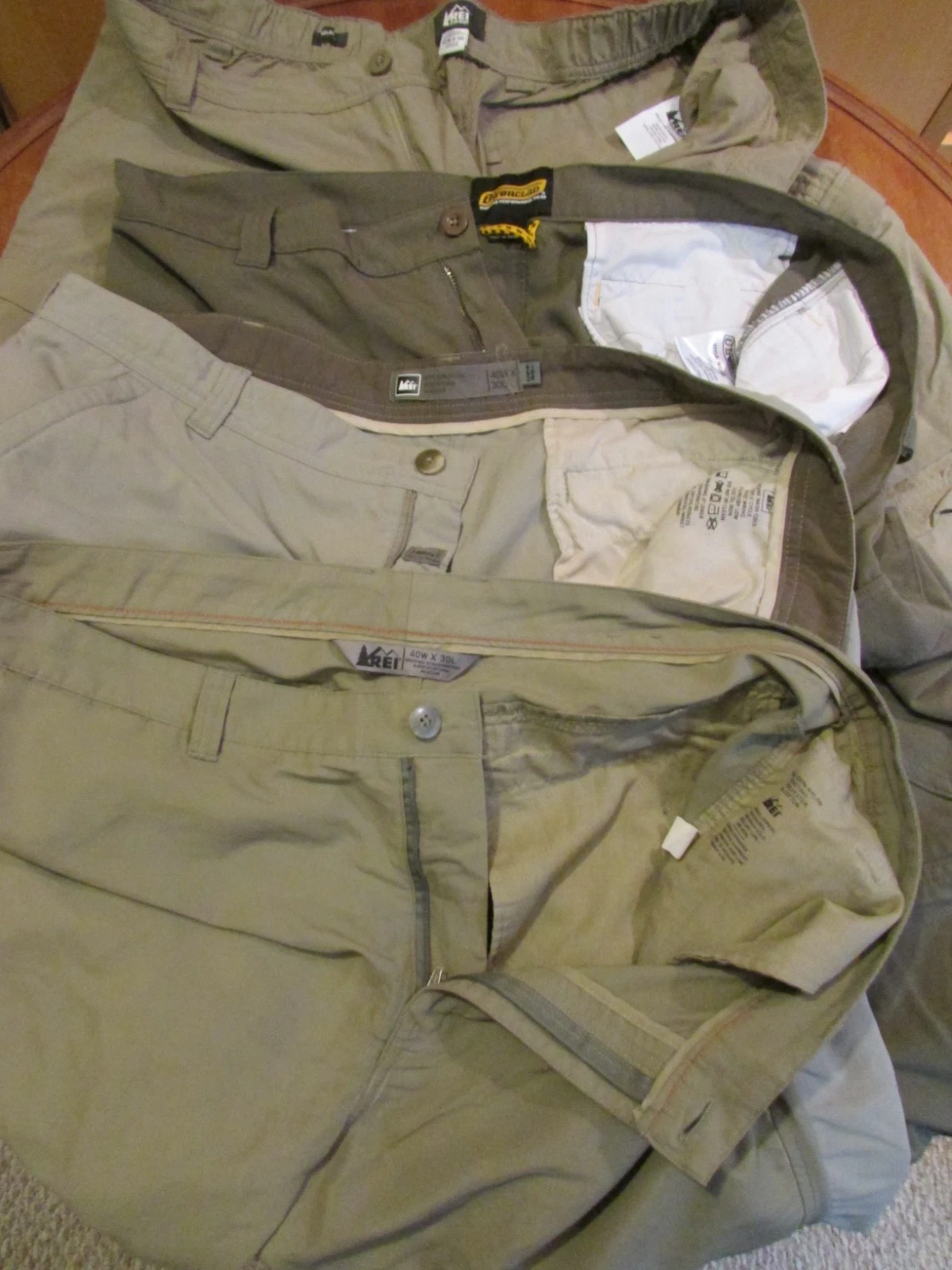 Lot/4 Men's Hiking & Work Pants 3-REI & 1-Ironclad 40/42 x 30