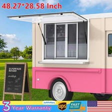 Concession Stand Truck Food Serving Window w/ Awning Sliding Screen Window 50x30