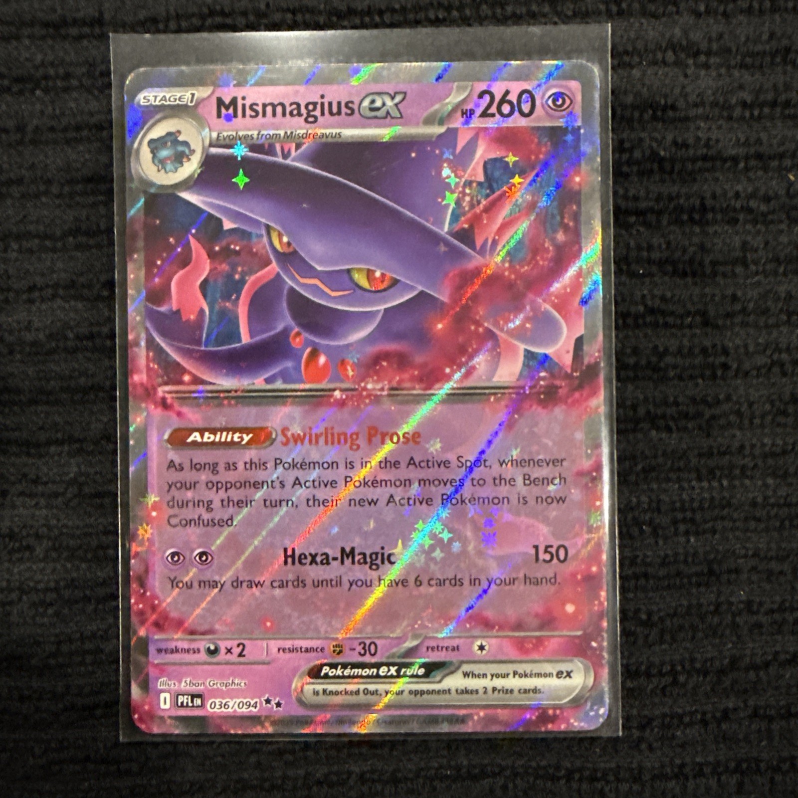 Mismagius EX 036/094 - Phantasmal Flames (PFL) Pokemon Card (MINT)