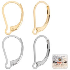 100Pcs Real 24K Gold Plated Leverback Earwires French Earring Hooks Gold and ...