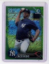 DOMINGO ACEVEDO 2016 BOWMAN CHROME GREEN REFRACTOR 1ST PROSPECT RC #'D /99