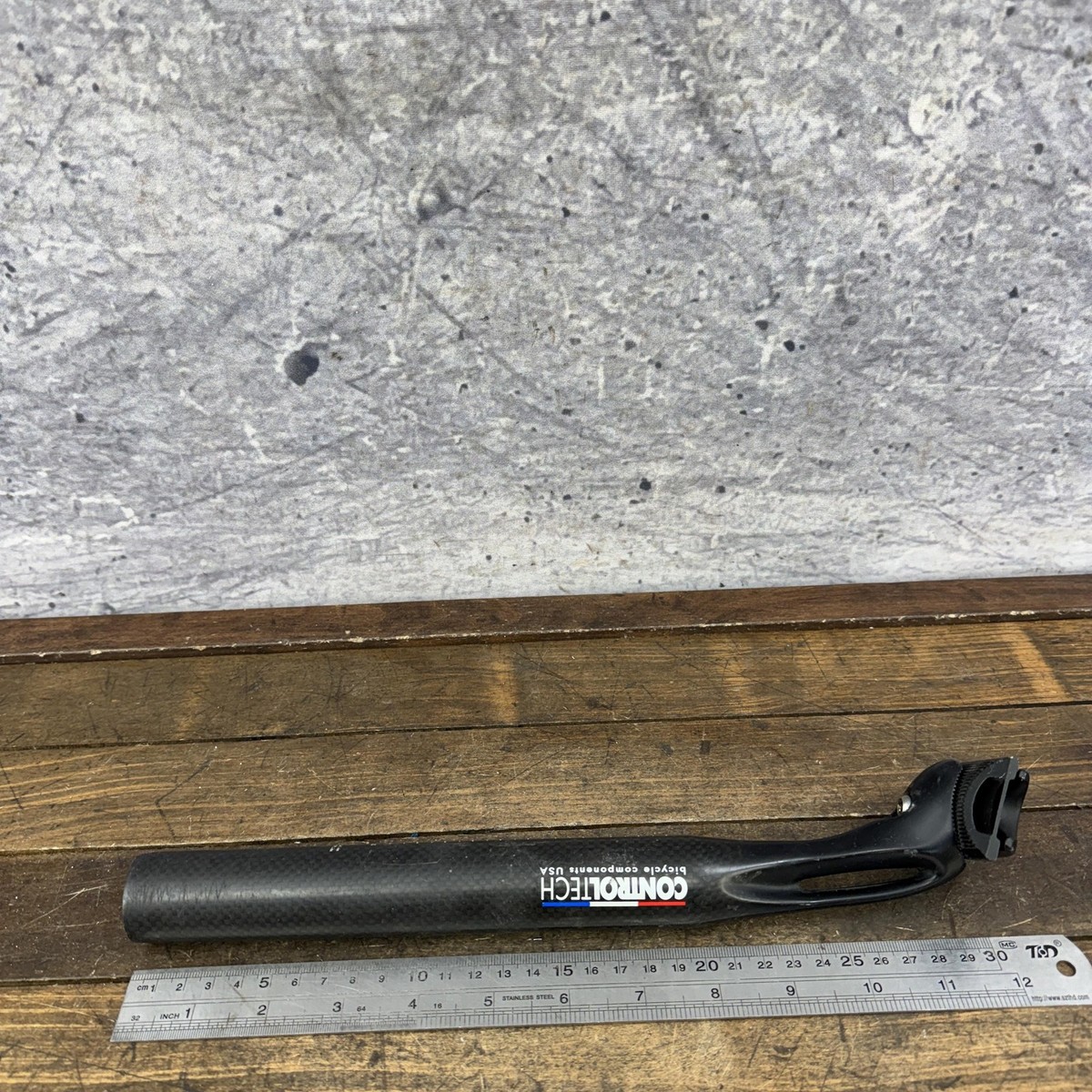 Control Tech Carbon Seatpost 31.6mm 13in Black USA Plain 225g Road