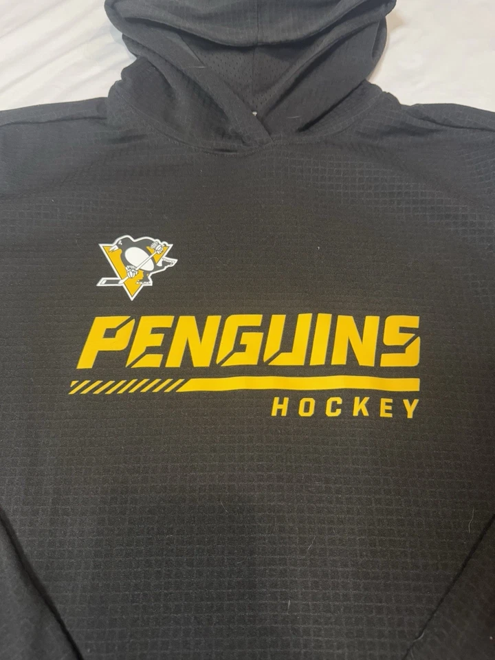 Moletom com capuz Pittsburgh Penguins NHL Fanatics autêntico profissional ouro preto masculino 2X grande - Imagem 2 de 4