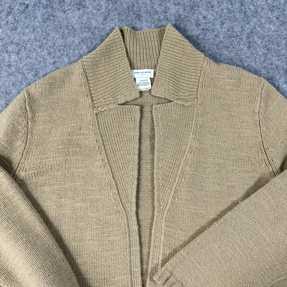 Dries Van Noten Long Sleeve Cardigan For Women's Size Large Beige Cashmere Wool - Image 4 of 4