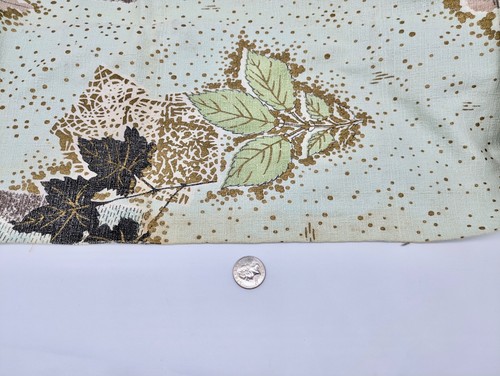 Vintage Barkcloth Fabric Panel/Curtain 50's Abstract Teal Nature 102" by 33.5" - Picture 13 of 20