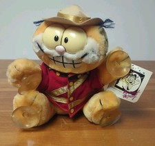 Vintage Dakin Garfield Cat Plush Suction Cup Window Hang On 7  Canadian Mountie