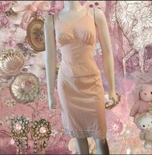 Vtg 50s 60s seamprufe Sz 36 US M soft pink slip dress With Lace Bodice