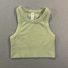 Alo Ribbed Crop Tank Top Women’s XS Green Workout