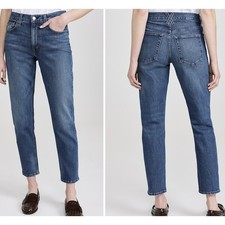 Alex Mill Amber Mid-Rise Slim Jeans Womens 31 Vintage Dark Indigo Blue USA Made