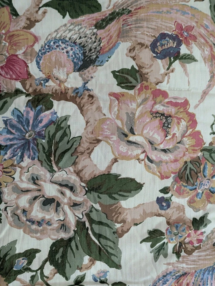 Rose Tree Audrey Queen Comforter Set 2 Shams Bird Jacobean Floral Cotton VGUC - Image 2 of 4