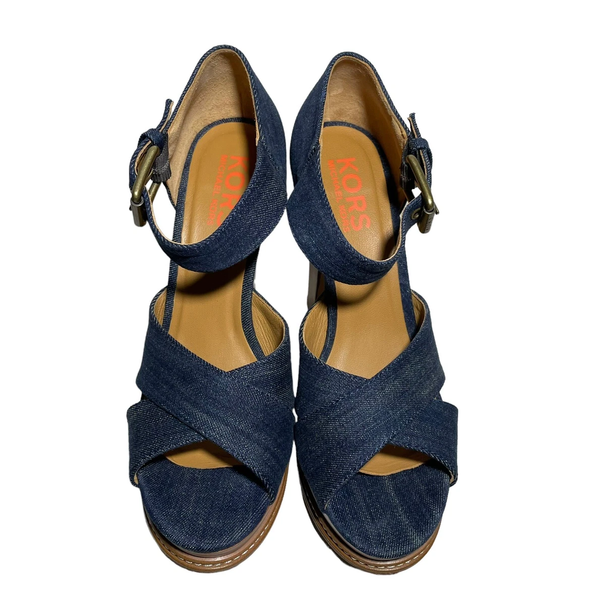 Michael kors denim heels sale