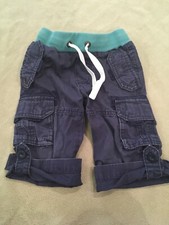 Mini Boden 1.5 Years Boys Navy Blue Roll Up Shorts Flaw